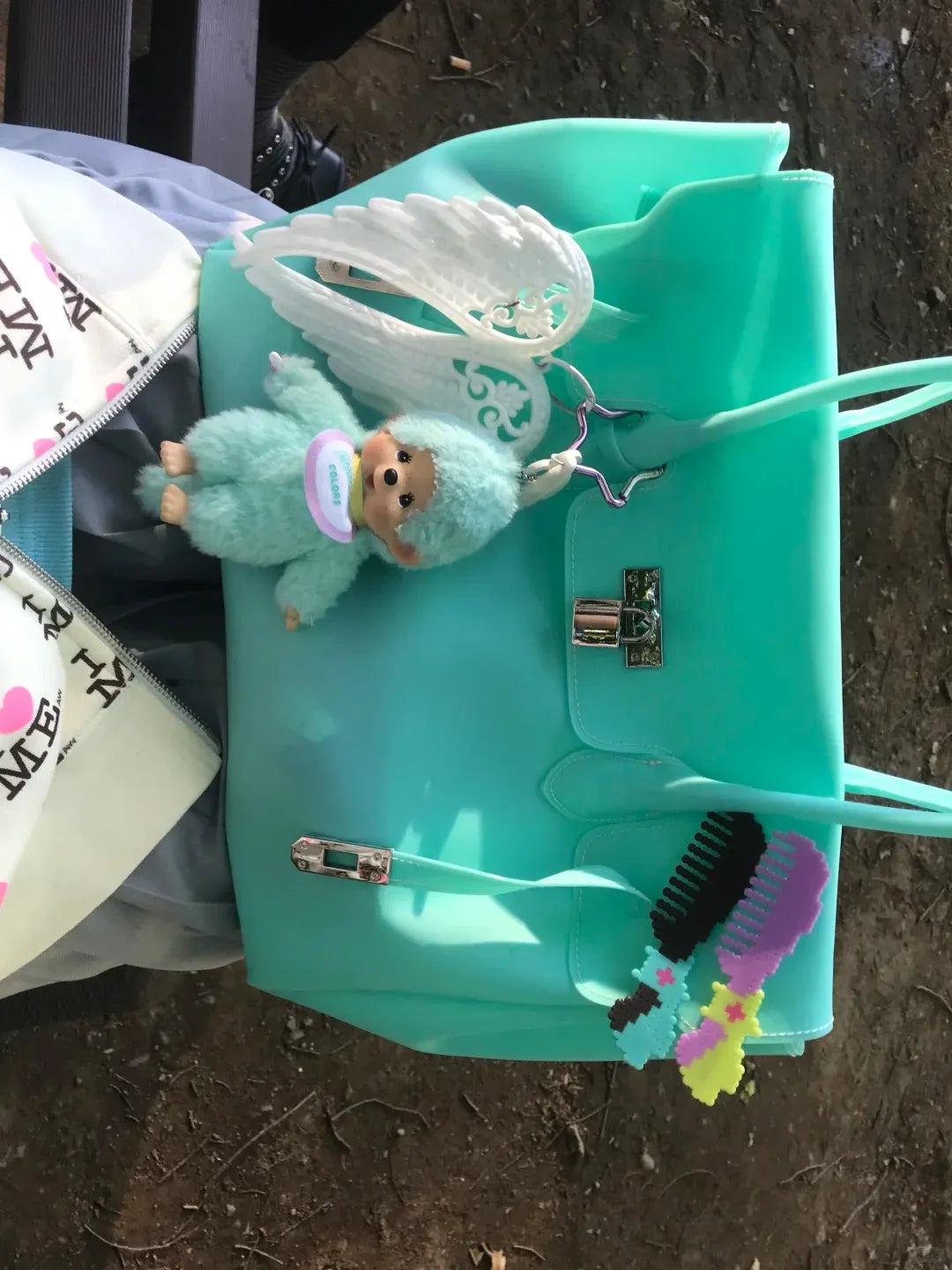 Aqua Jelly Firkin Bag – Clear Y2K Tote