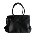Black Leather jellyFirkin Bag front view