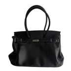 Black Leather jellyFirkin Bag front view