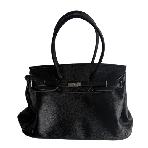Black Leather jellyFirkin Bag front view