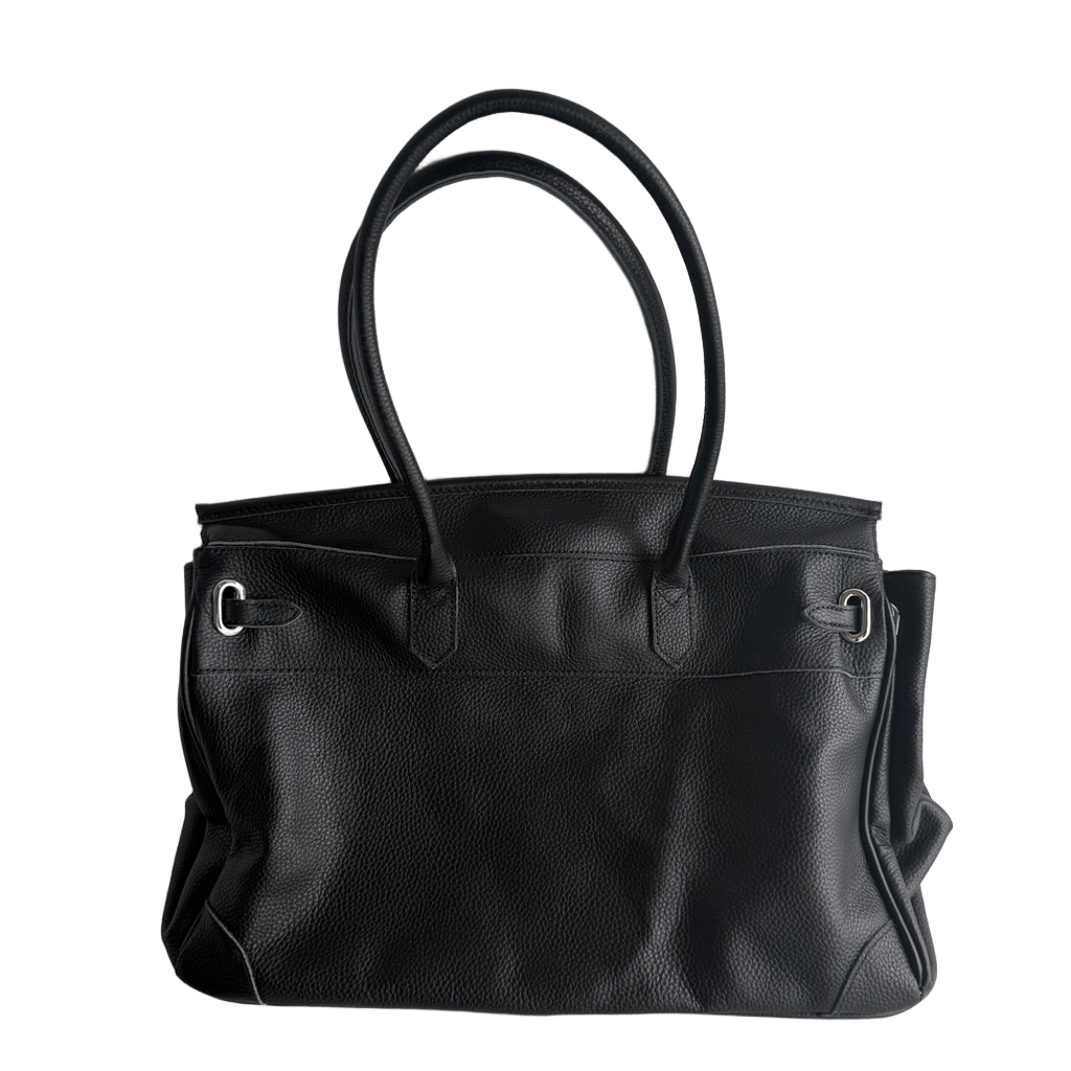 Black Leather jellyFirkin Bag 