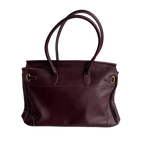 burgundy leather firkin bag