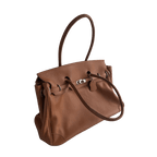 Chestnut Brown Leather Firkin Bag
