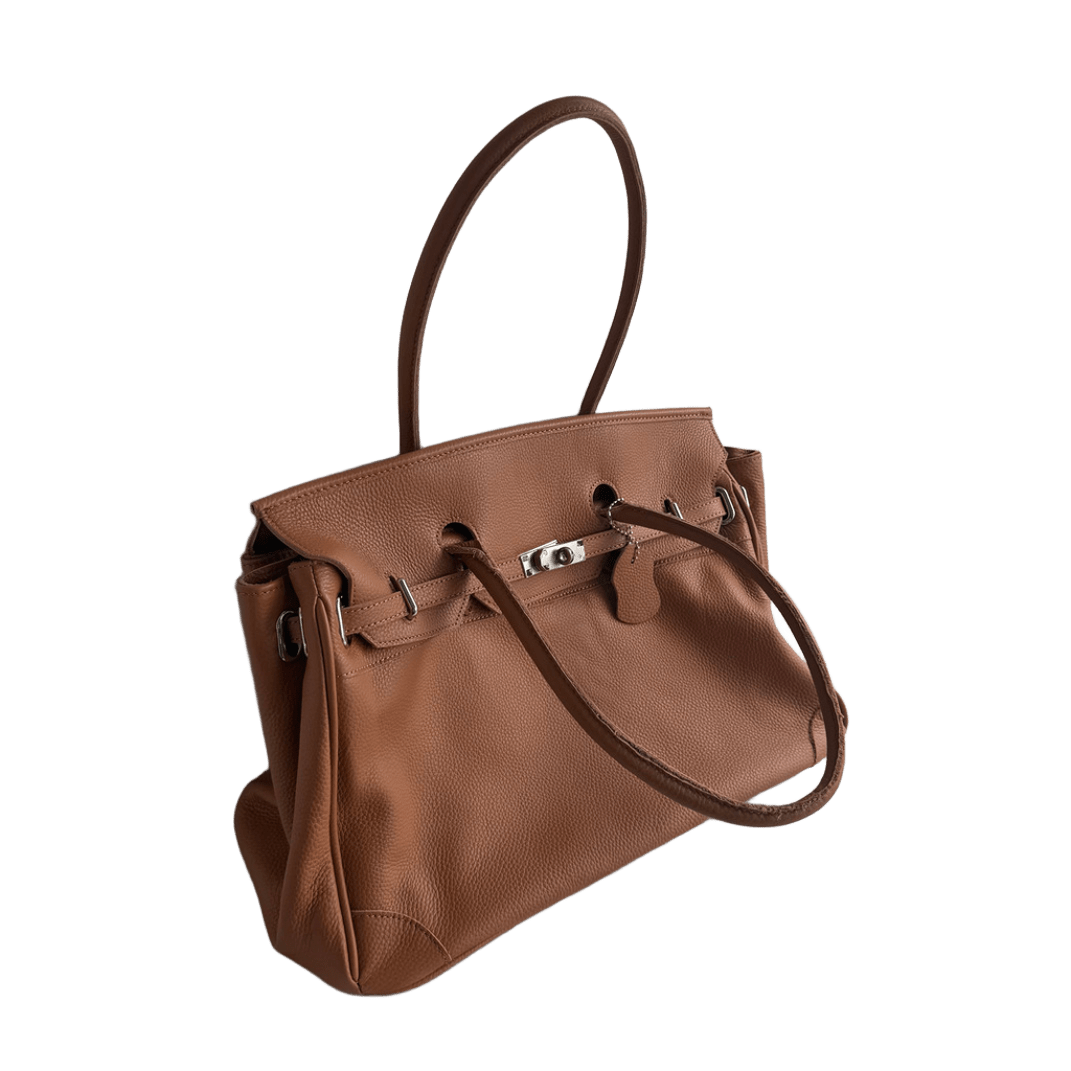 Chestnut Brown Leather Firkin Bag