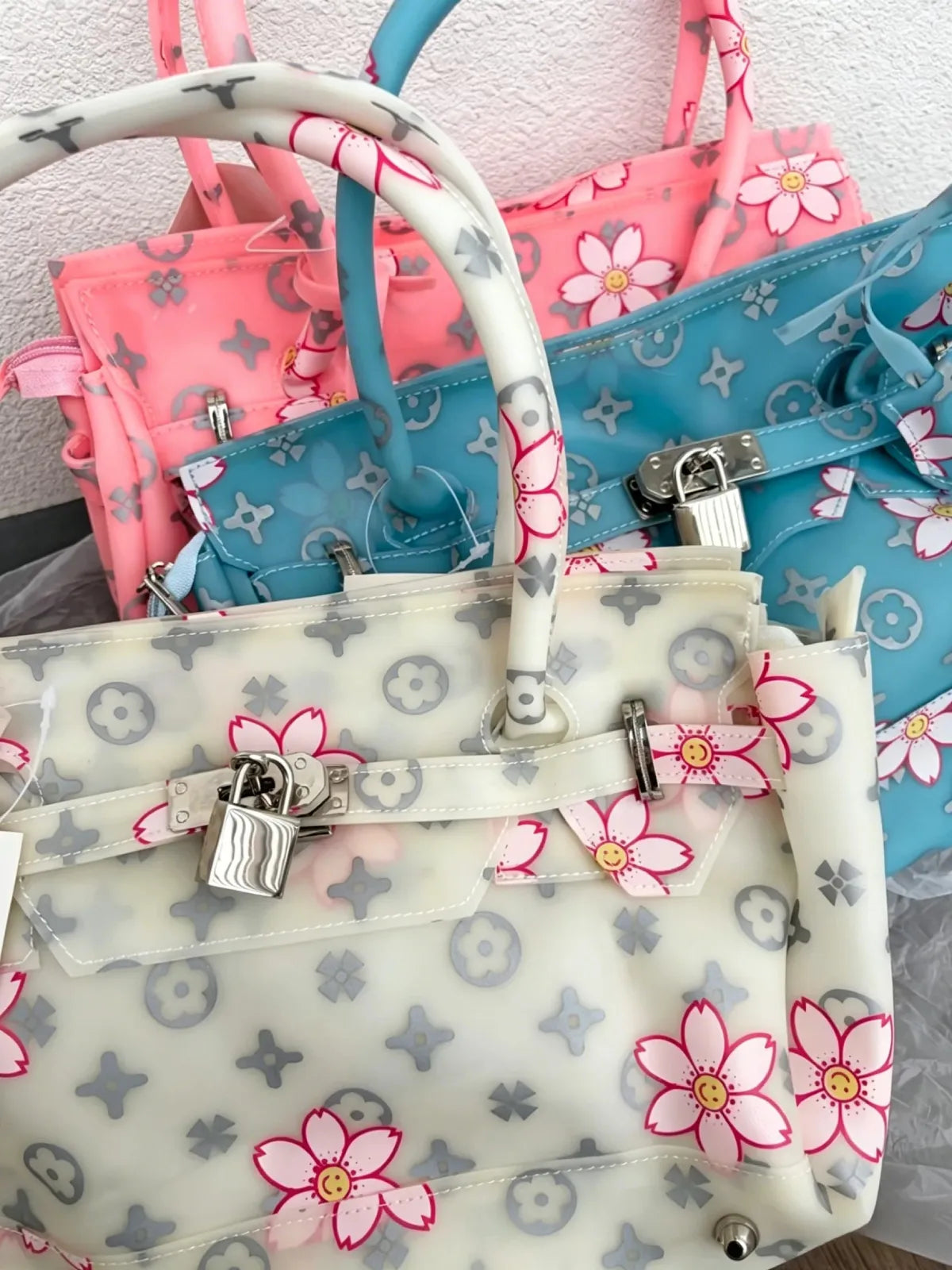 Coral Jelly Shoulder Firkin Bag – Medium