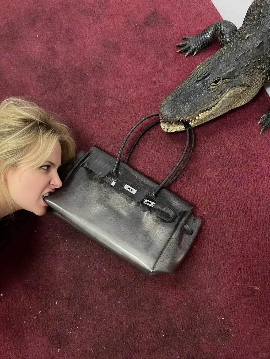 Croc Jelly Firkin Bag – Clear Grey Crocodile Tote