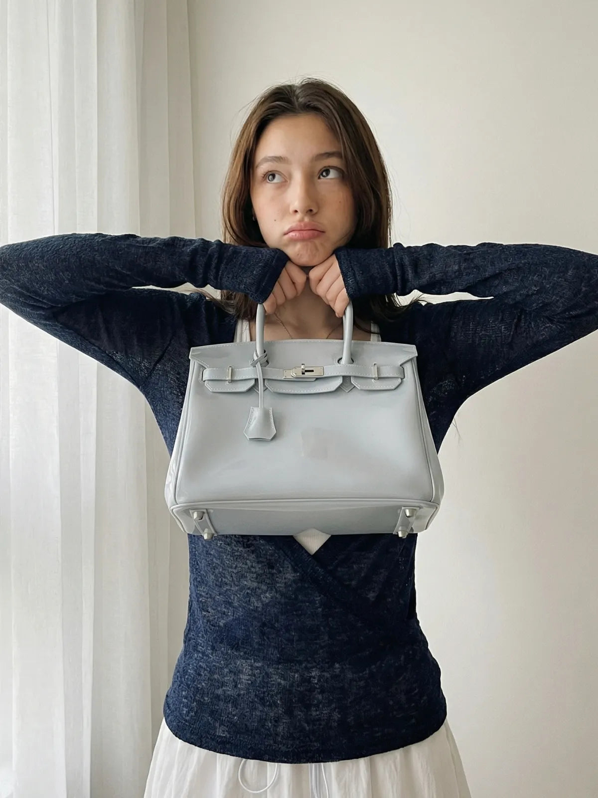 Ice Blue Jelly Mood Bag – Medium (Clean Girl Energy)