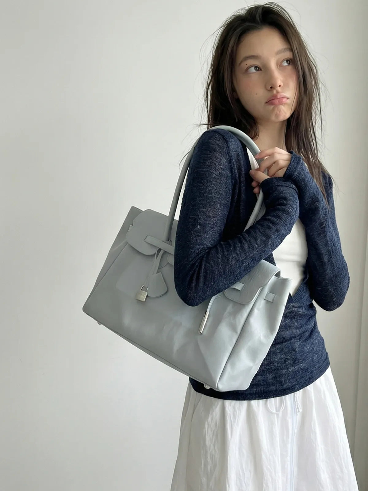 Ice Blue Jelly Mood Bag – Medium (Clean Girl Energy)