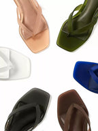 Jelly Kitten Heel Thong Sandals — 8 Colors