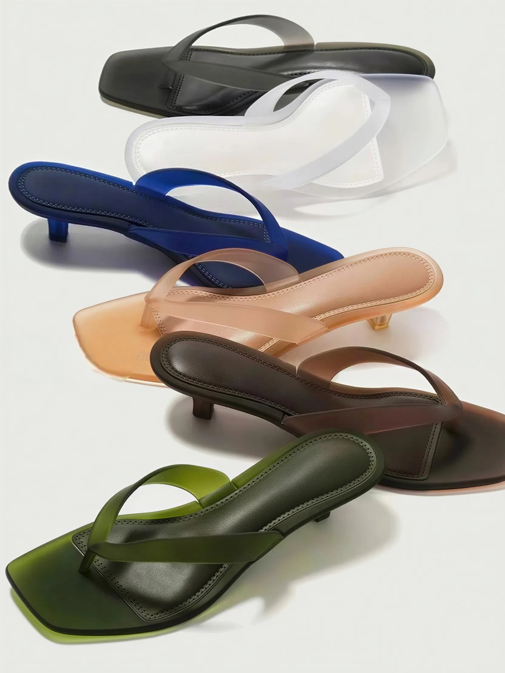 Jelly Kitten Heel Thong Sandals — 8 Colors