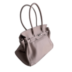 Mauve Leather Firkin Bag