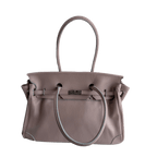 Mauve Leather Firkin Bag