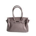 Mauve Leather Firkin Bag