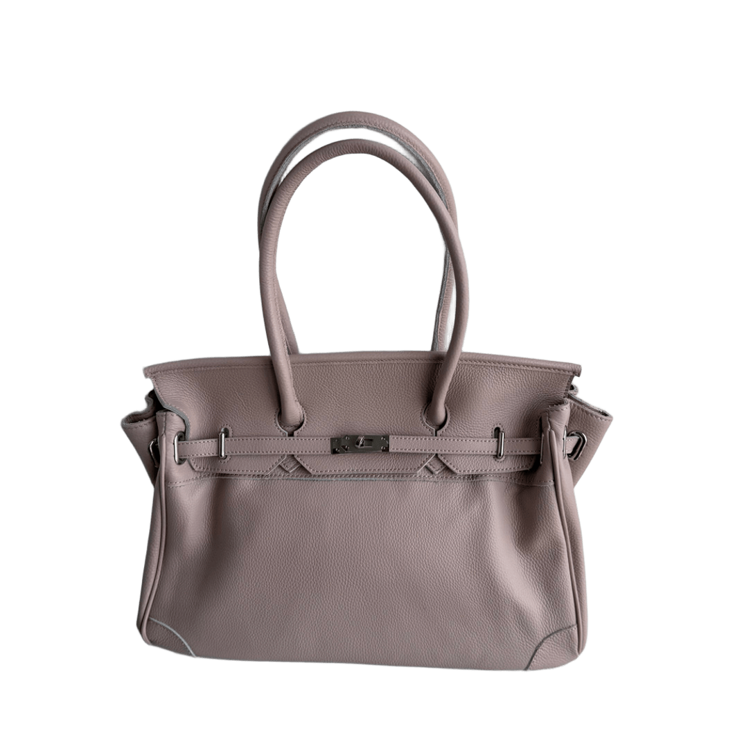 Mauve Leather Firkin Bag