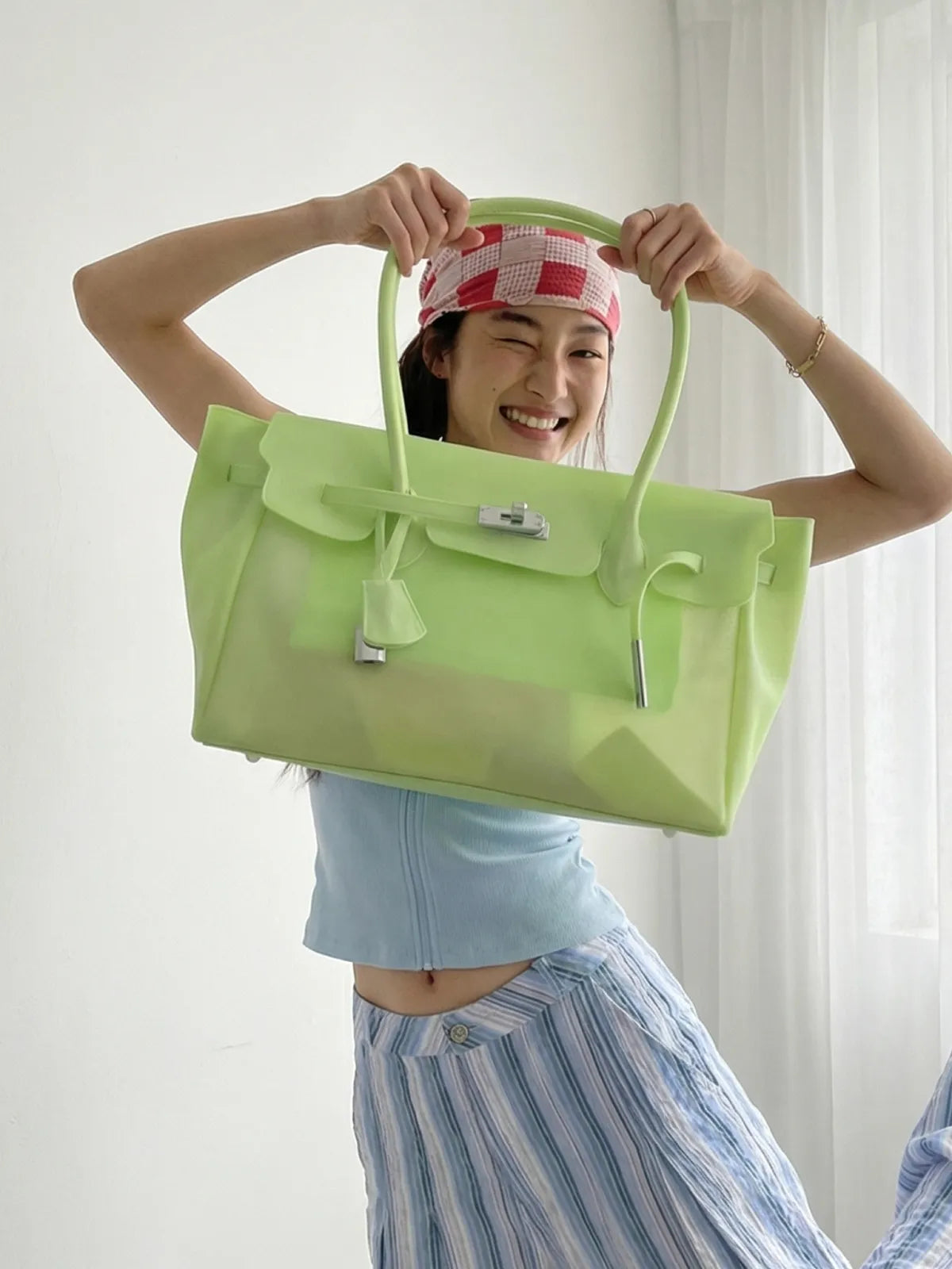 Neon Green Jelly Firkin Bag – Clear Y2K Tote | Jellova Neon Green Jelly Firkin Bag – Clear Y2K Tote | Jellova