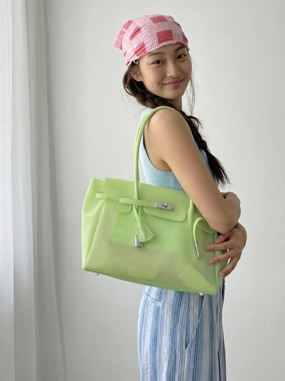 Neon Green Y2K Candy Jelly Mood Bag – Medium (Chaos Energy)