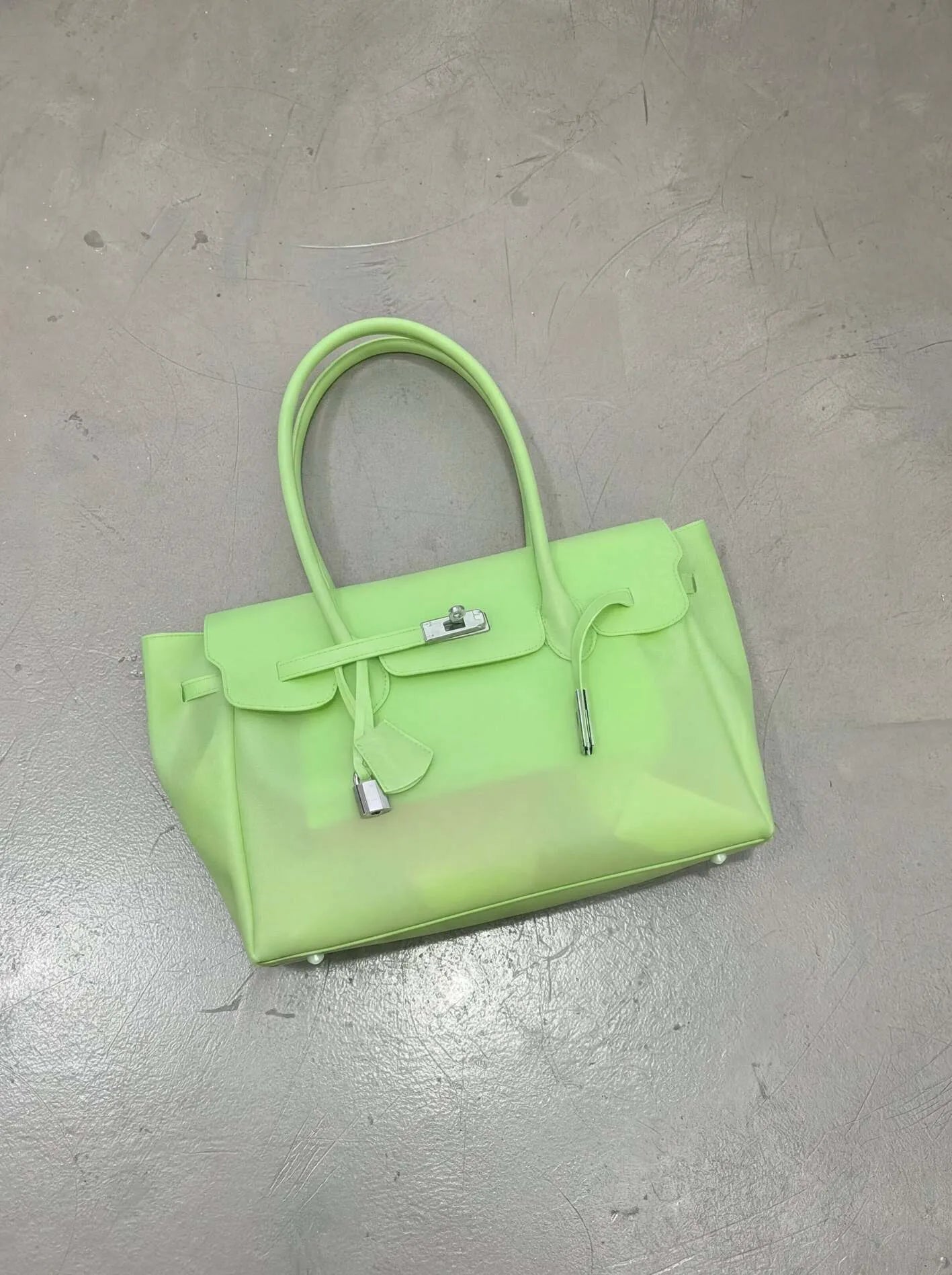 Neon Green Y2K Candy Jelly Mood Bag – Medium (Chaos Energy)