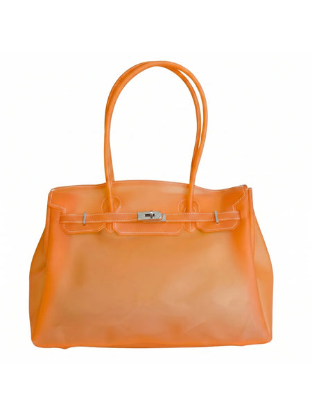 Orange Jelly Firkin Bag – Clear Y2K Tote | Jellova