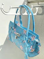 Sky Blue Jelly Shoulder Firkin Bag – Medium