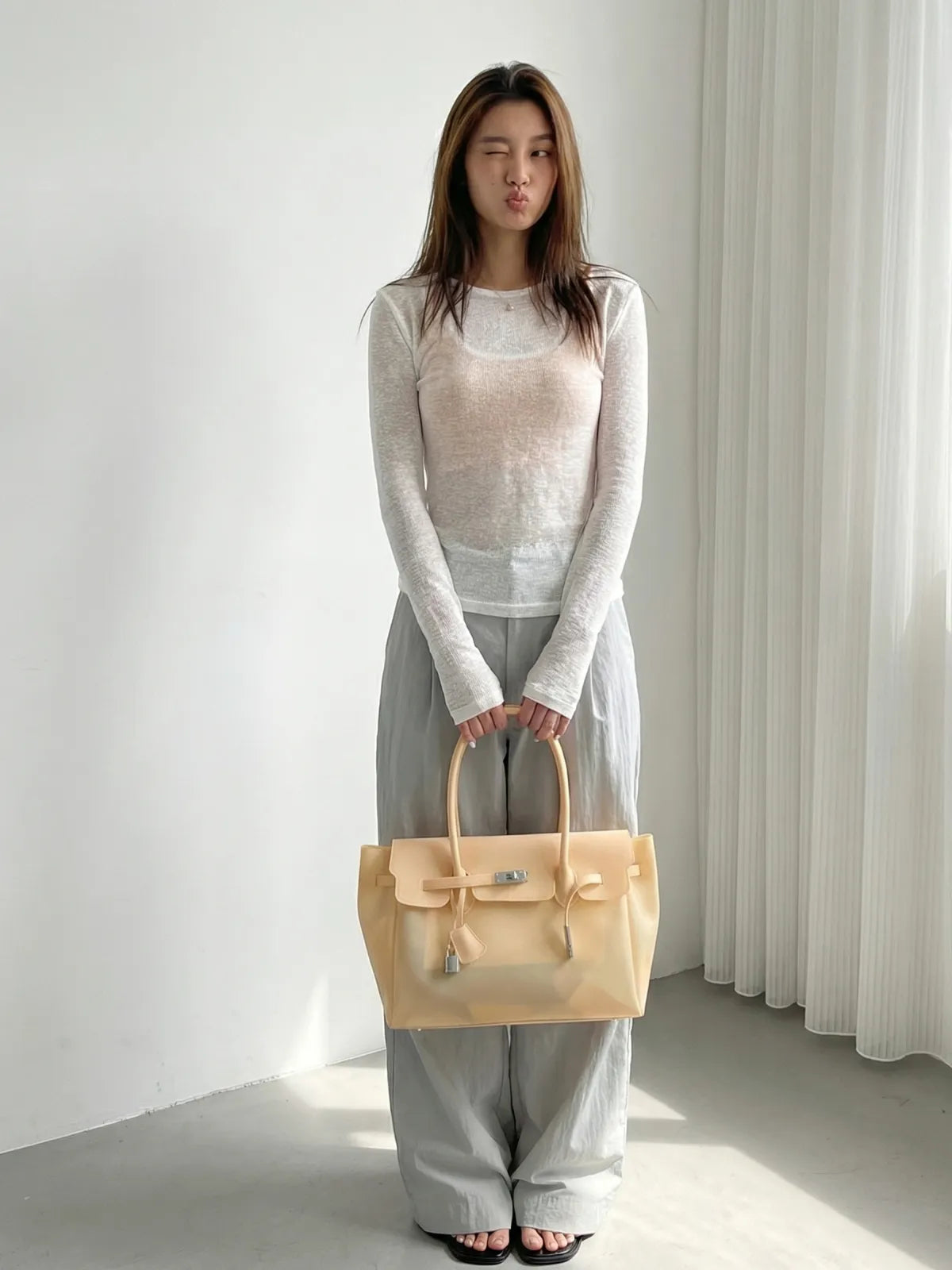 Soft Yellow Jelly Mood Bag – Medium (Y2K Candy Sunny Girl Energy)