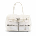 Studded Cross Jelly Firkin Bag – Pearl White