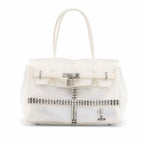 Studded Cross Jelly Firkin Bag – Pearl White