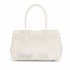 Studded Cross Jelly Firkin Bag – Pearl White