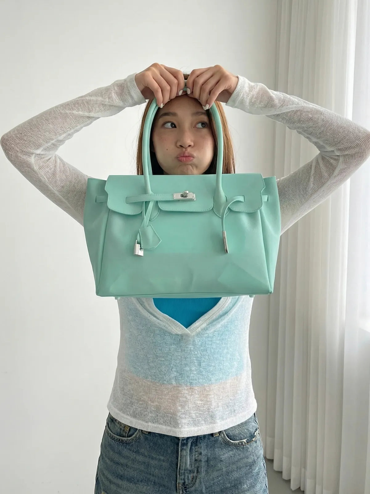 Teal Jelly Mood Bag – Medium (Y2K Cool Girl Energy)