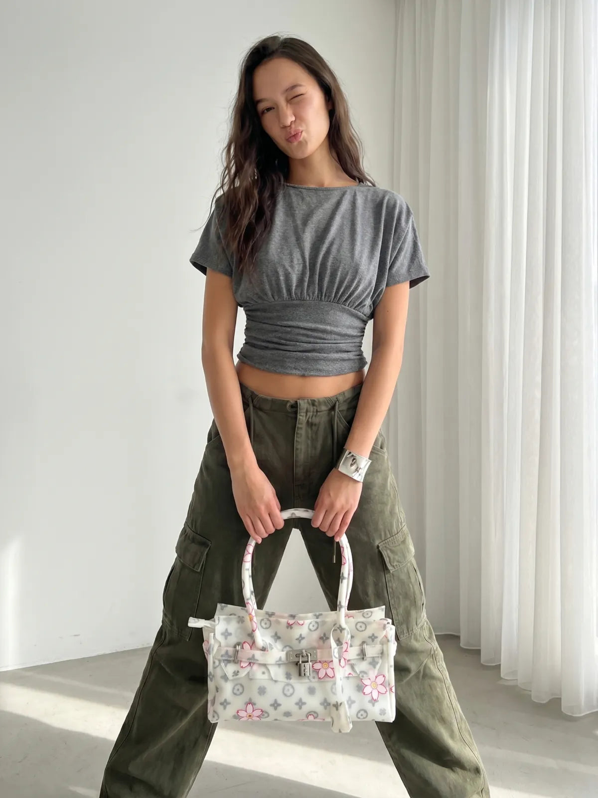 White Jelly Shoulder Firkin Bag – Medium